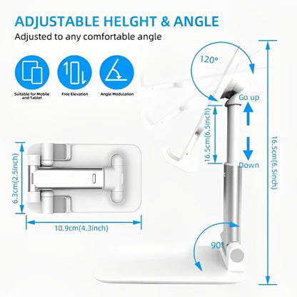 Foldable & Adjustable Mobile Phone And Tablet Stand | Flexible Desktop Mount & Lazy Bracket Support For All Devices