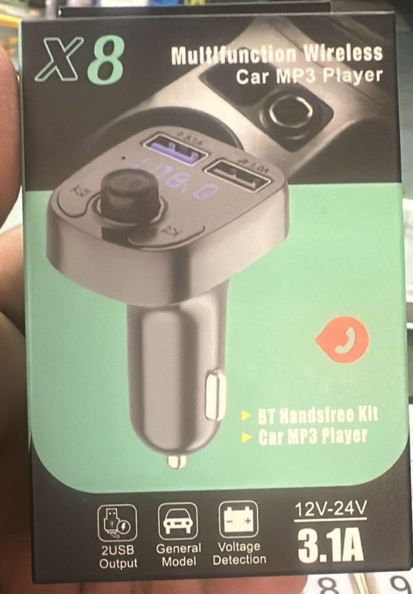 X8 – Multifunctional Car Mp3 Player | Car Wireless Fm Transmitter | Car Mp3 Modulator – 3.1a | Car Accessories