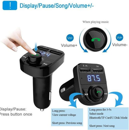 X8 – Multifunctional Car Mp3 Player | Car Wireless Fm Transmitter | Car Mp3 Modulator – 3.1a | Car Accessories